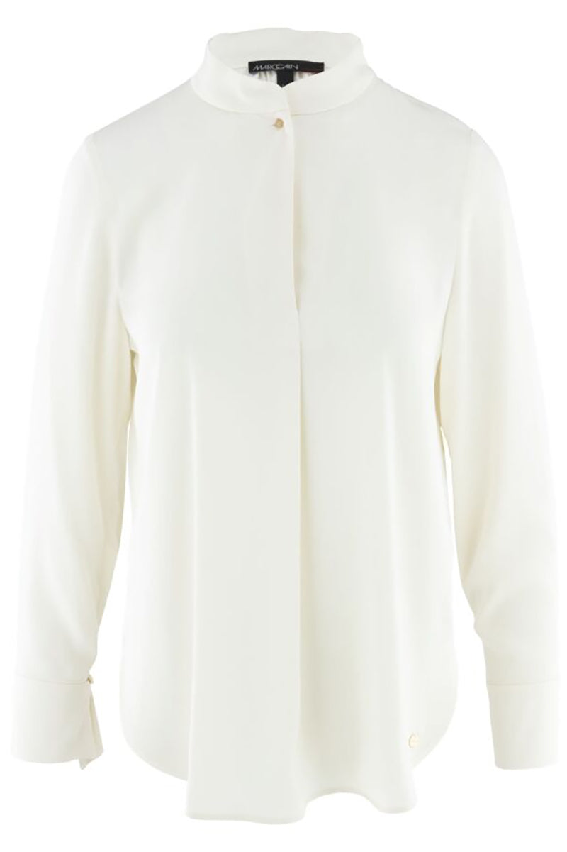 Blouse with stand-up collar