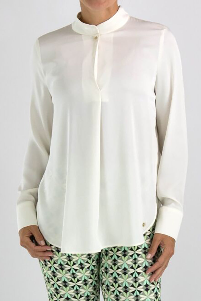 Blouse with stand-up collar