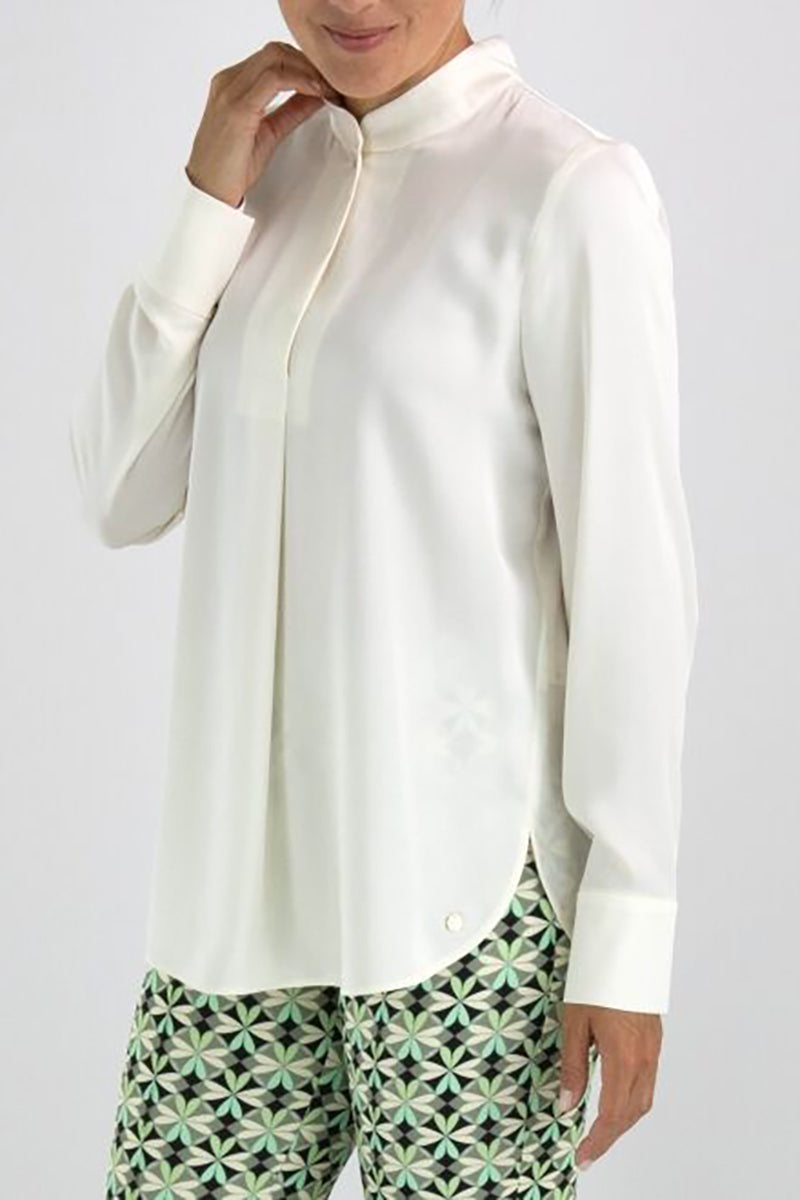 Blouse with stand-up collar