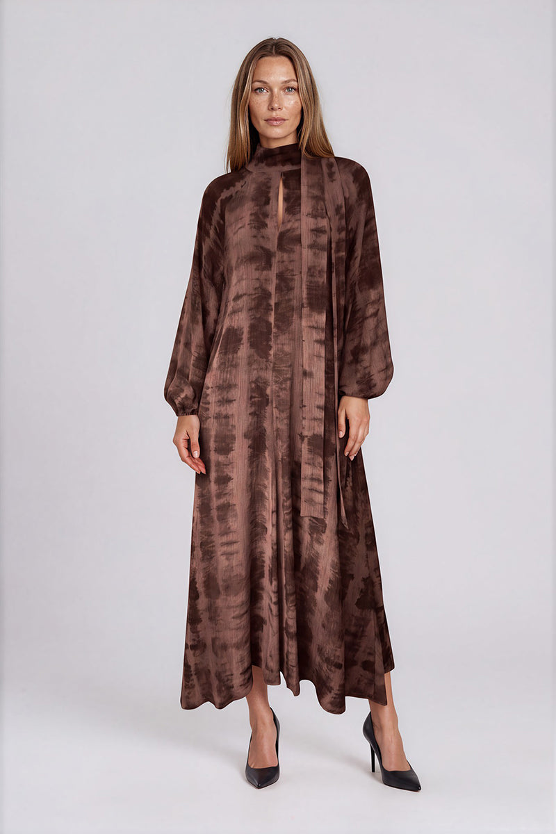 Raglan sleeve high neck dress
