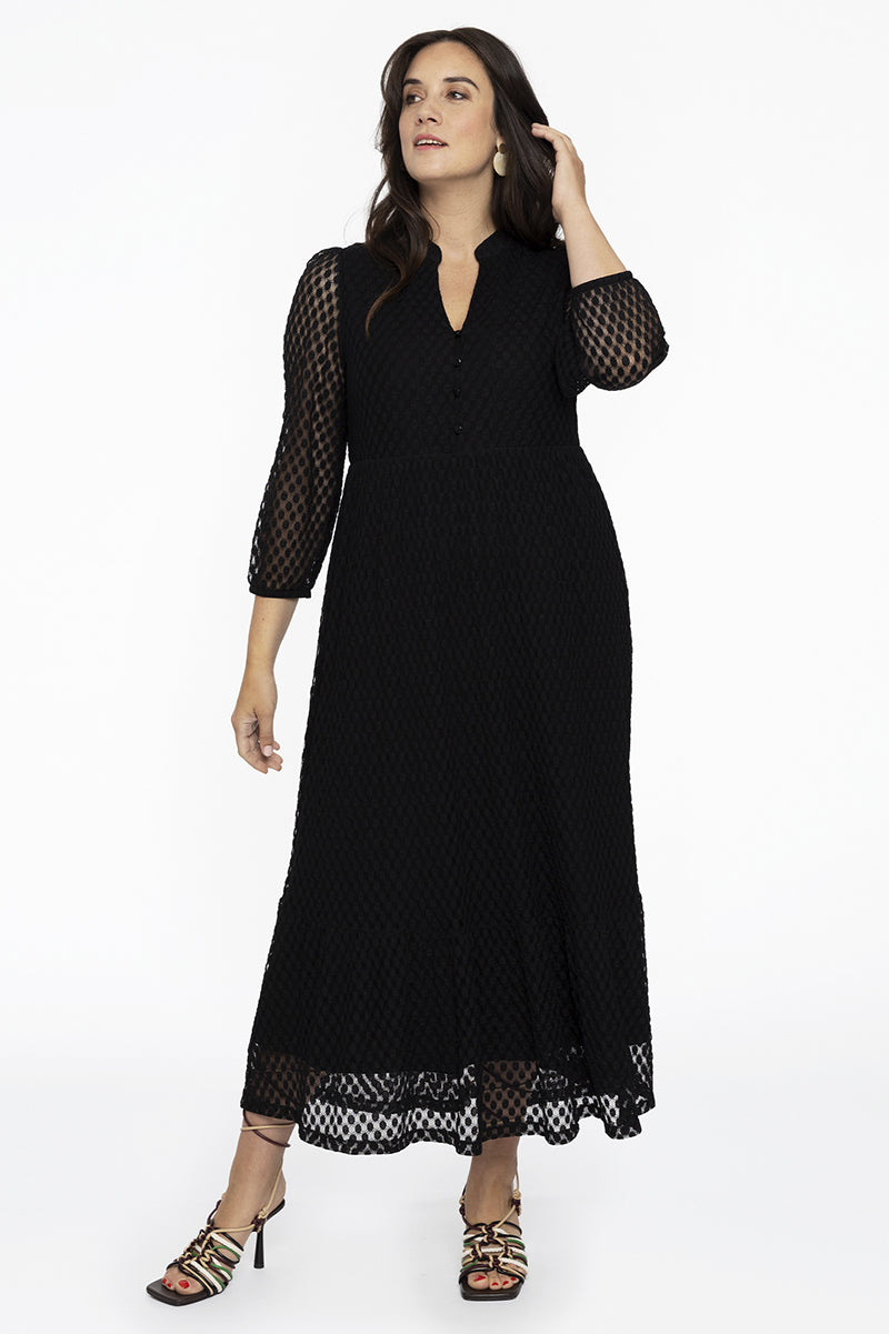 Dress puffed sleeve lace