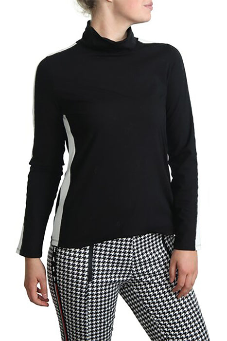 Turtleneck with contrasting stripes on the sides