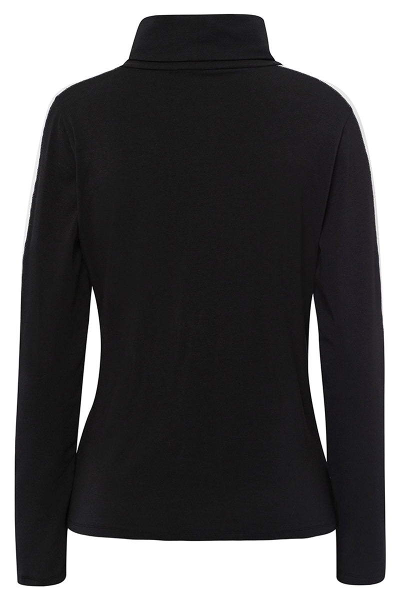 Turtleneck with contrasting stripes on the sides