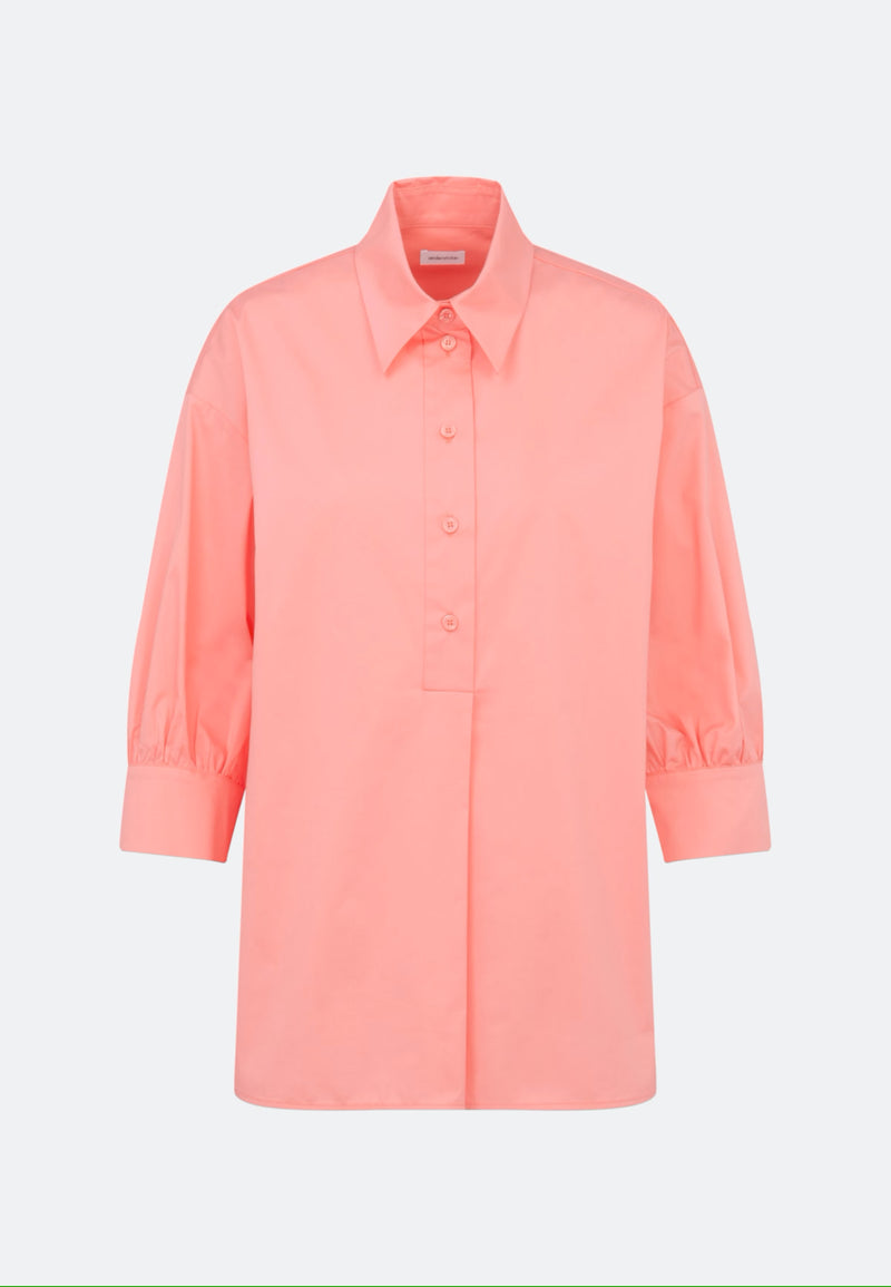 3/4-sleeve poplin slip over blouse