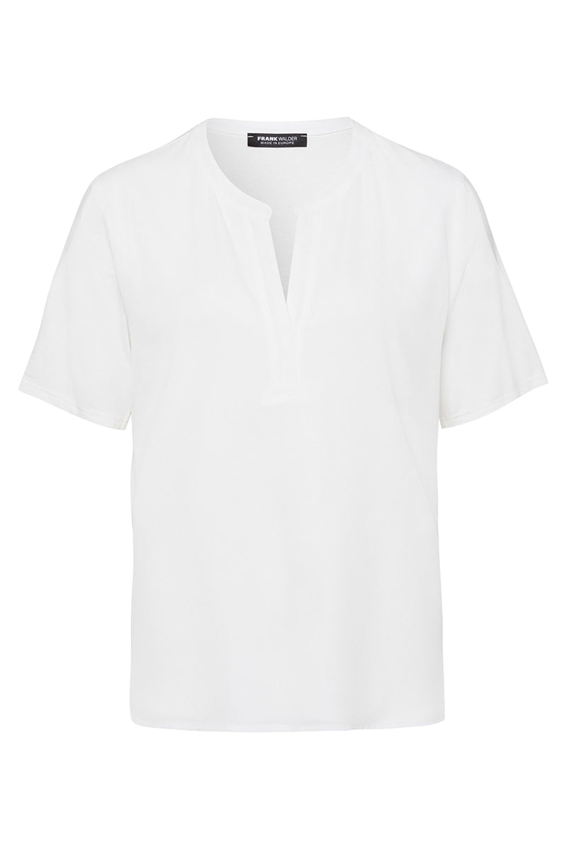 Blouse with a slit round neckline