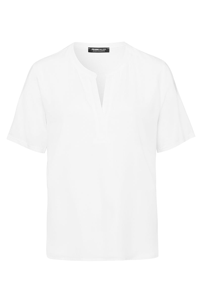 Blouse with a slit round neckline