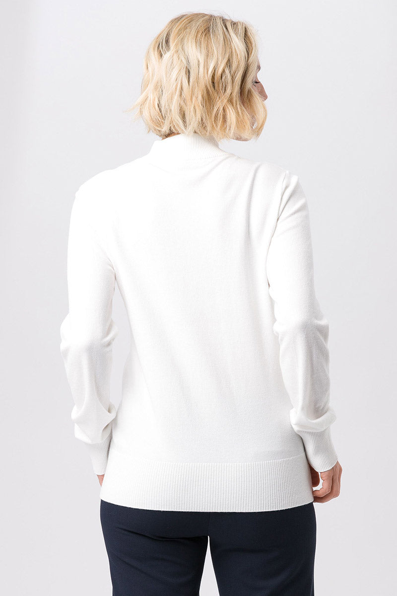 Knit sweater with classic ribbed cuffs