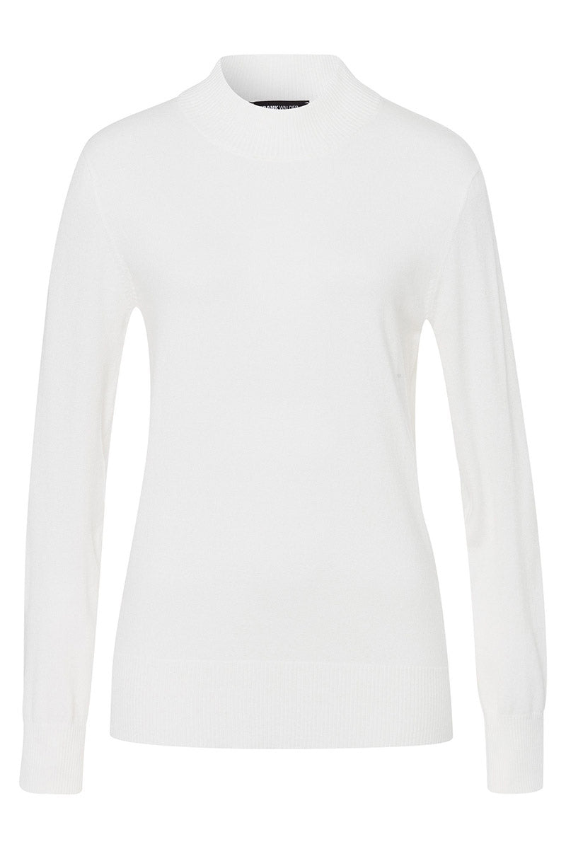 Knit sweater with classic ribbed cuffs