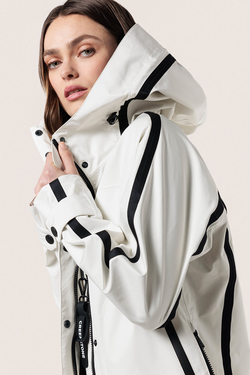Contrast Taped Rain Coat