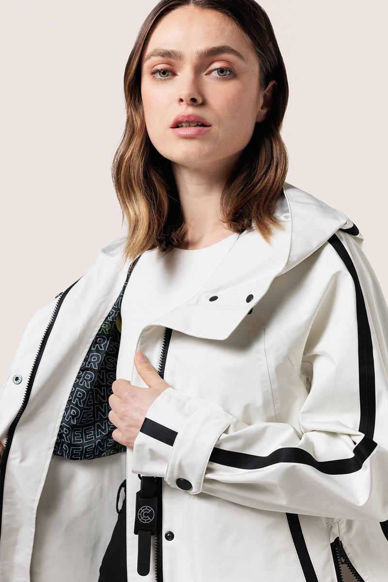 Contrast Taped Rain Coat