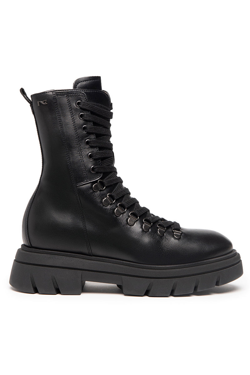Leather combat boots