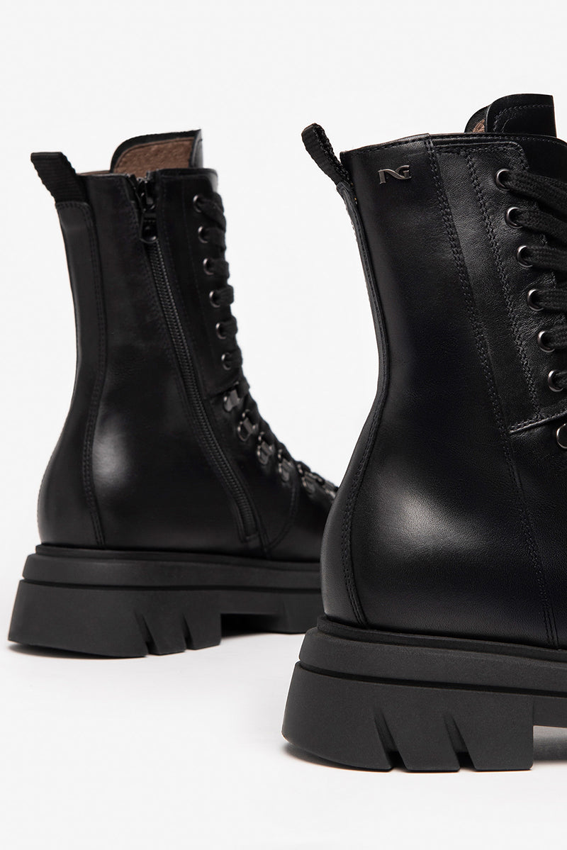 Leather combat boots