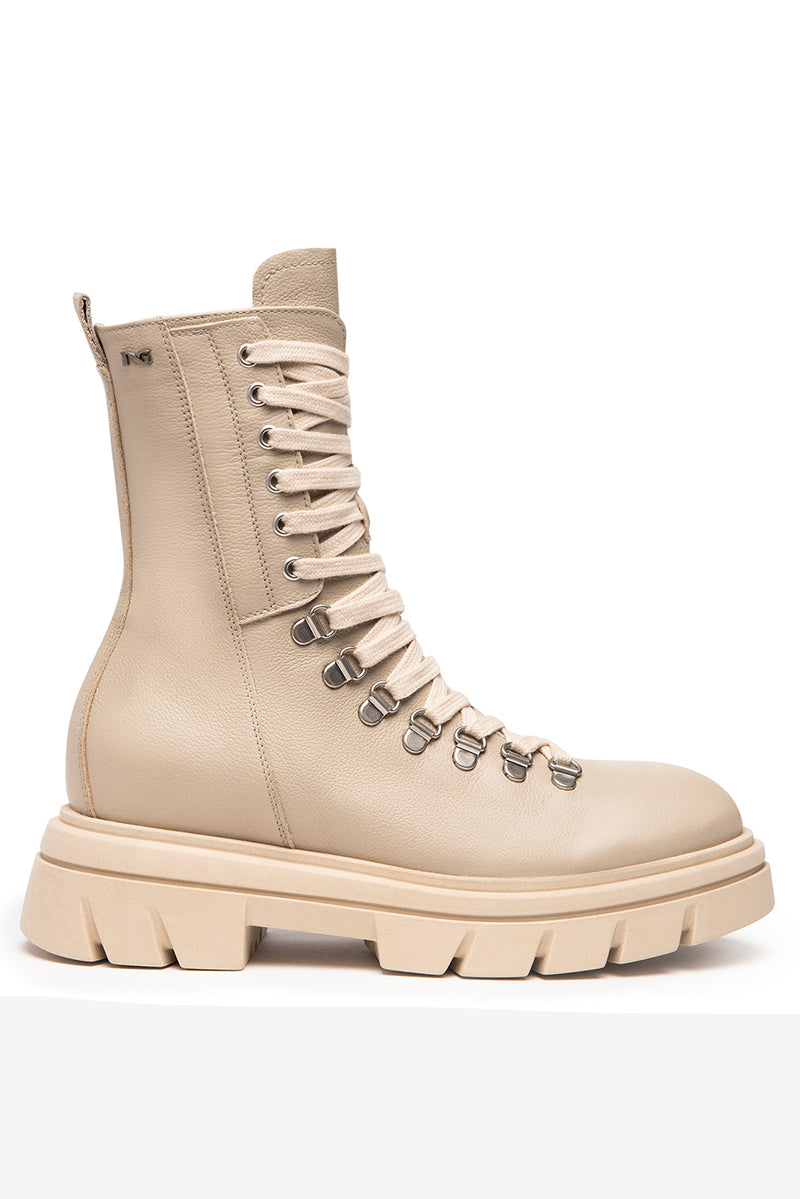 Leather combat boots