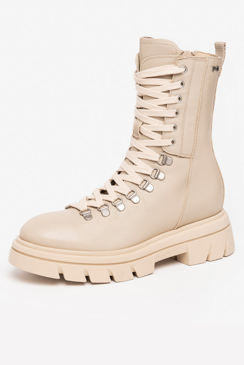 Leather combat boots