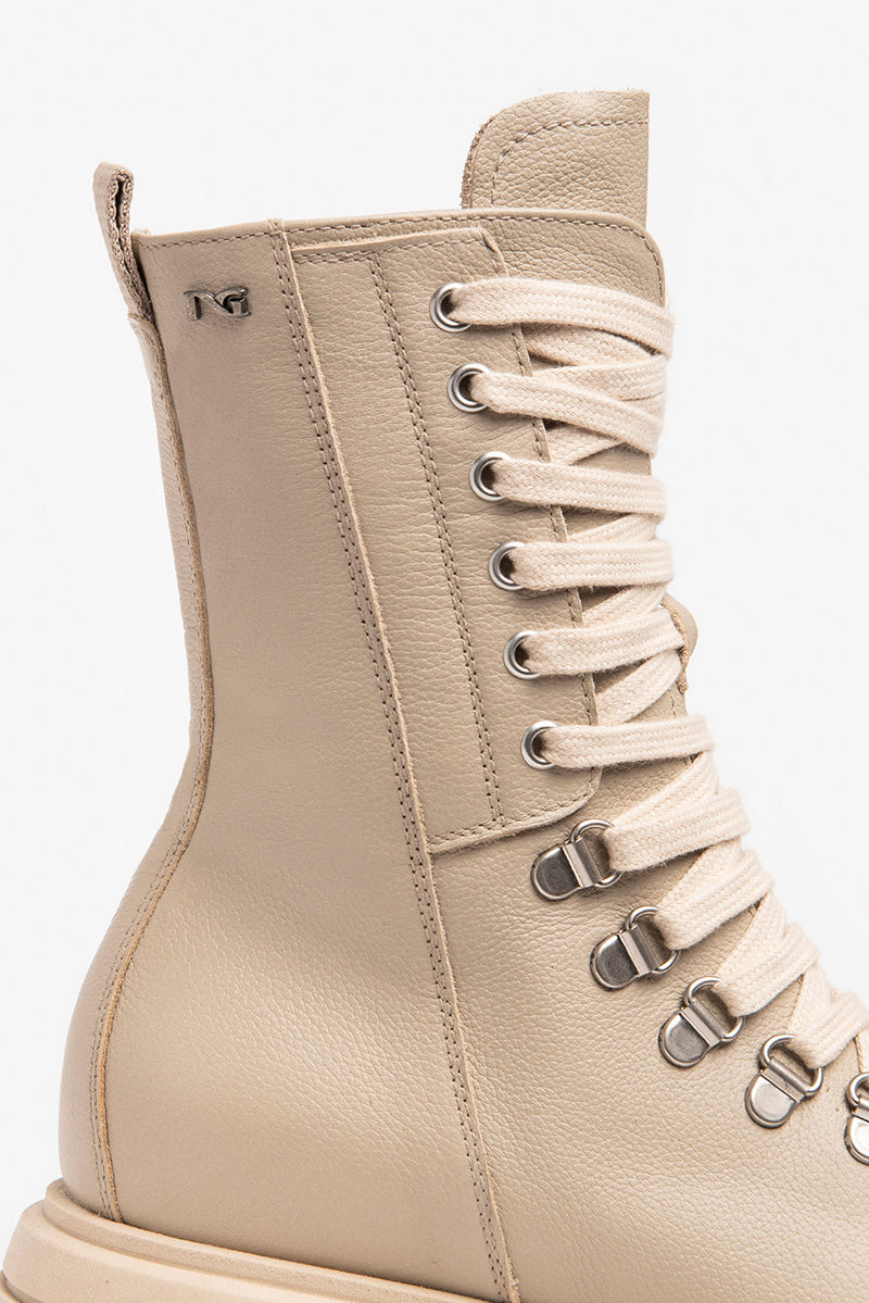 Leather combat boots