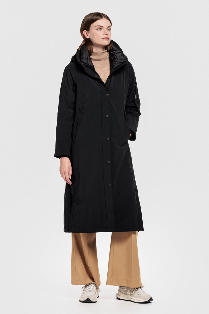 Long Techno-Stretch Raincoat