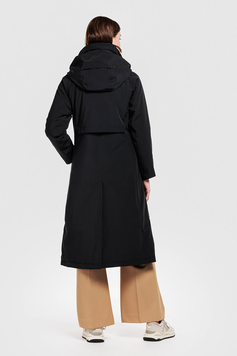 Long Techno-Stretch Raincoat