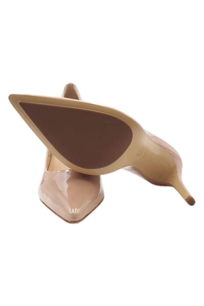 Shiny leather stiletto heel